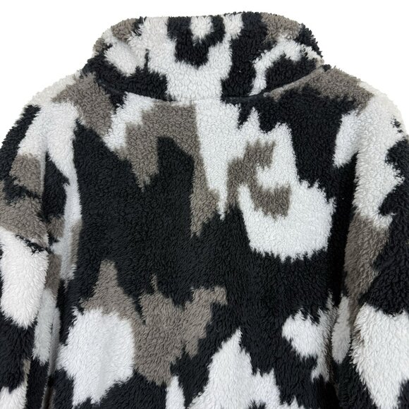 Eddie Bauer Sherpa Fleece Pullover Jacket Womens XXL Quarter-Zip Camouflage - Picture 6 of 9